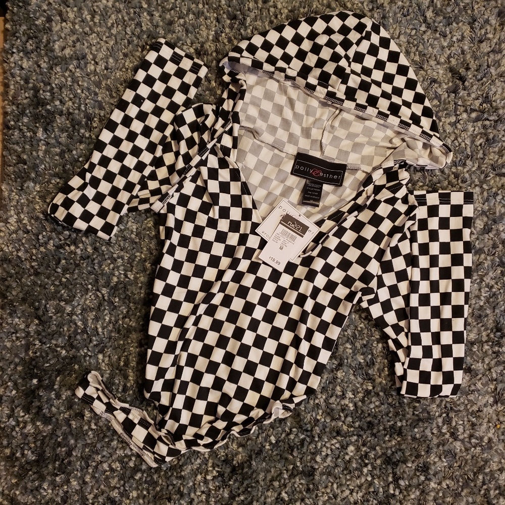 Checkered long sleeve blouse